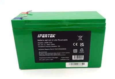 IPERTEK BATTERIA LITIO 12V 10Ah PER POMPA IRRORAZIONE ELEKTRON V-BLACK RICAMBIO 19VBER70