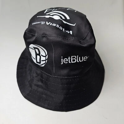 Brooklyn Nets Bucket Hat Jet Blue SGA Black One Size White Cap Y2K 90s P0a - Image 1 of 4