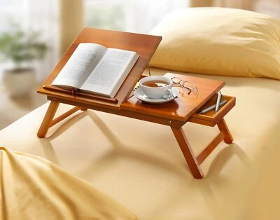 abc HOME | Serviertablett | verstellbare Leseklappe | Zedernholz - Bild 1 von 4