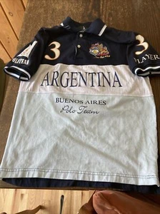 La Justina Saddlery Argentina Polo #3 Short Sleeve 1/4 down Button Down Shirt XS - Picture 1 of 10