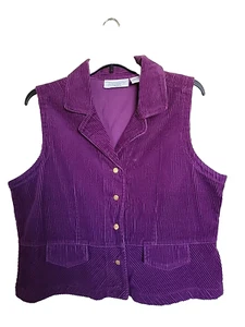 Women's XL Corduroy Purple Vest  Blair Two Twenty Collection - Picture 1 of 3