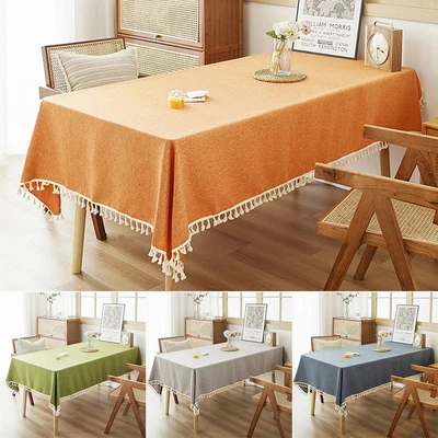 Tablecloth Rectangular Dining Table Cloth Home Decor Tassel Lace Tablecloth - Image 1 of 4