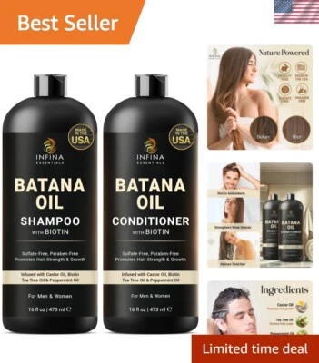 Hydrating Batana Oil Shampoo & Conditioner Set - Strengthens All Hair Types - Image 1 of 4