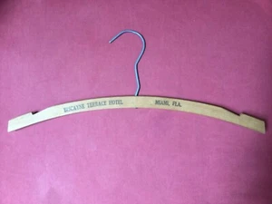Vintage Biscayne Terrace Hotel Wooden Clothes Hanger, Miami, Florida 1950’s - Picture 1 of 4