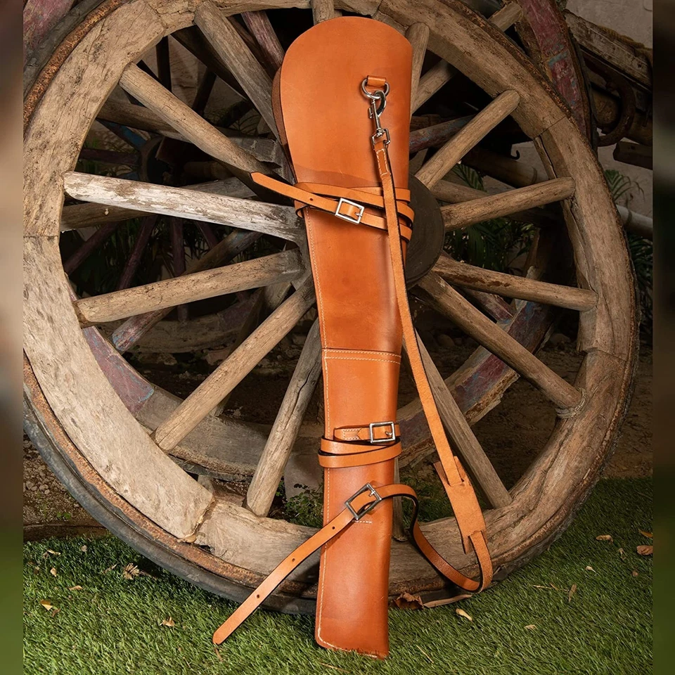 HULARA Leather Rifle Scabbard Fits Winchester 35" Marlin Henry USA Made Hunting case