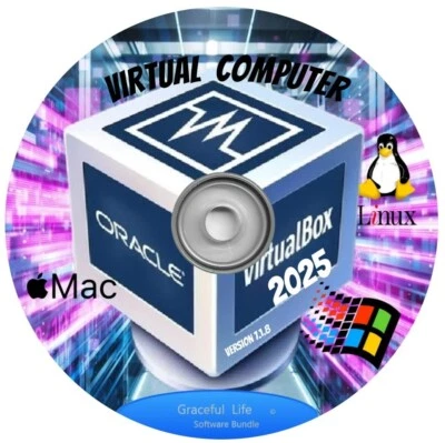 Virtual Box 2025 V7.1.8  Visualization System ~ Multiple OS Windows Mac Linux CD - Image 1 of 4