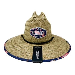 Hemlock Hat Co. Flock 100% Straw Lifeguard Hat, Flamingo, UPF 50+ One Size - Picture 1 of 7