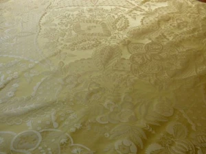 BY YD 100% SILK RENAISSANCE DAMASK "LEMON" YELLOW (105Lemon) - Picture 1 of 5