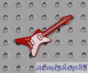 LEGO - Red Electric Guitar "ML Type" - Rock Star Band Instrument Minifigure Town - Picture 1 of 1