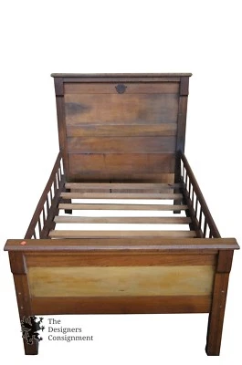 Beautiful Late 19th Century Antique Crib Mahogany Finish Stout W/ Guard Rails - Image 1 of 4