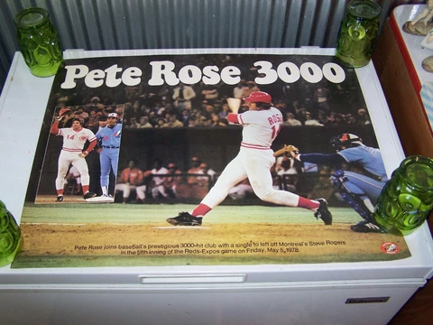 1978 Commemorative Stadium Poster PETE ROSE 3000 Cincinnati Reds 23" X 18" Cover