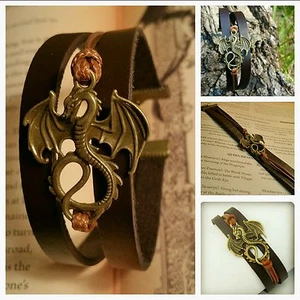 Game Of Thrones, Daenerys Targaryen, Drachen Lederarmband, US VERKÄUFER - Bild 1 von 9