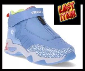 AND1 Boys Zip Basketball Sneakers. Size 5 color BLUE NWT - Picture 1 of 10