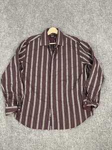 Guess Shirt Mens Extra Large Button Up Striped Red Vintage Long Sleeve  N232 - Picture 1 of 10