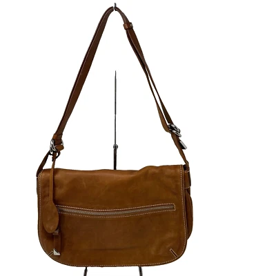 Bolso de hombro mensajero de cuero marrón Francesco Biasia para mujer Foto 1 de 4