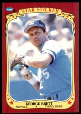 1986 Fleer Star Stickers George Brett Baseball Cards #11
