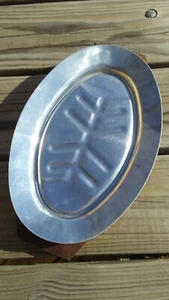 Vintage Wood Serving Tray with Metal Platter - Picture 1 of 5
