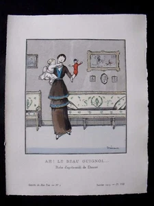 Drésa Ah ! Le Beau Guignol...  Gazette bon ton Noël 1913 pl VIII  Doucet - Picture 1 of 5