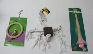 3er Set Vogel Spielzeug Seil Sitzstange Sittich Kanarienvögel Schaukel Nr 816 - Bild 1 von 1