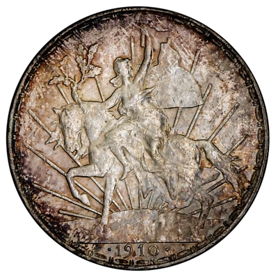 Mexico: Republic 1910 Caballito Peso, Silver  27.00 g., 39.00 mm  AU-UNC  KM-453 Foto 1 de 3