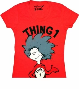 Youth Toddlers Red TV Show Book Dr. Seuss Cat in the Hat Thing 1 T-shirt Tee - Picture 1 of 1