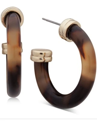 $35 Lauren Ralph Lauren Tono Dorado Medio Tortuga Look Aro Pendientes 1.25 "X17 Foto 1 de 4