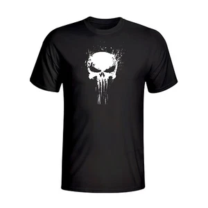 The Punisher Inspired Skull Printed PREMIUM Black T-Shirt Gift Men's - TP01 - Picture 1 of 2