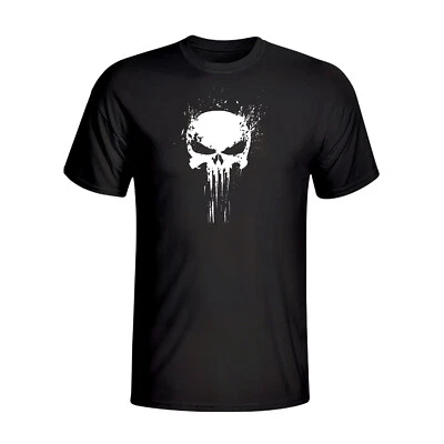 Camiseta negra inspirada en The Punisher regalo calavera para hombre estampada - TP01 - Imagen 1 de 2