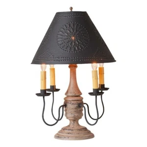 Jamestown Wood Lamp in Hartford Buttermilk with Black Tin Shade - Picture 1 of 2