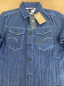 G-Star Men’s Arc 3D Organic Cotton Denim Jacket Dark Wash Sz Large New With Tags - Picture 1 of 15