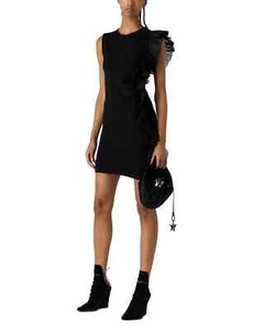 Emporio Armani Ruffle-Detail symmetric minidres  Size:42 IT/6 US   $1045 NWT - Picture 1 of 15