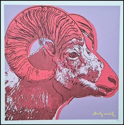 ANDY WARHOL * Bighorn Ram * lithograph * 50x50 cm*limited # 354/500 CMOA signed - Bild 1 von 4