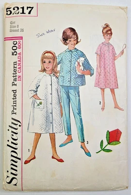 De Colección Años 60 Simplicidad Patrón Costura 5217 Niñas Bata Top Pantalones Talla 8 CORTE PARCIAL Foto 1 de 3