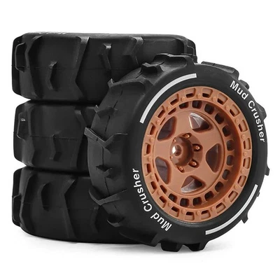 4Pcs 72mm Rubber Tire &Rim Tyre 12mm Hex for Arrma 1/14 Typhon Grom RC Buggy Car - Image 1 of 4
