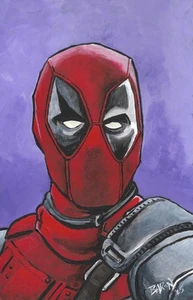 Deadpool.........Original Acrylfarbe Illustration - Bild 1 von 3