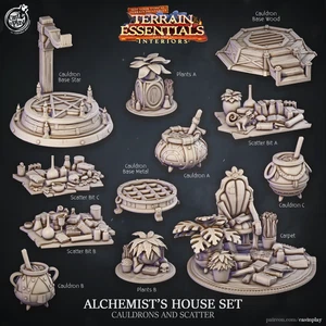 Alchemist's House Scatter Props Paintable Miniature Tabletop Terrain Essentials - Picture 1 of 2
