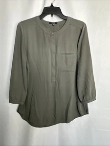 NYDJ Women’s Blouse Olive Green Medium #0846 - Imagen 1 de 14