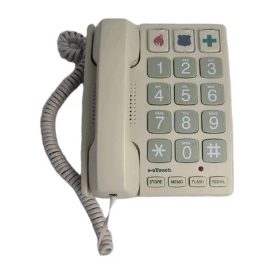 Costello EZ Touch Large Button Telephone Beige Push Big Button #2400 Corded Desk - Image 1 of 4