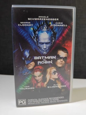 Batman & Robin VHS Video Tape Movie PG Arnold Schwarzenegger Warner Bros Colour - Image 1 of 4