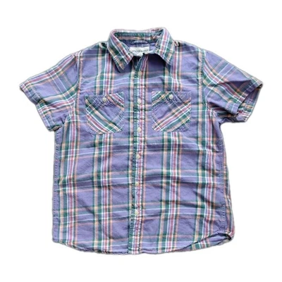 Denim & Supply Ralph Lauren Womens Short Sleeve Plaid Flannel Top Size Medium - Image 1 of 4