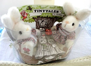 Vintage 1985 Classic GUND Tiny Tales Plüsch Junge Mädchen Hasen Peter & Molly SÜSS - Bild 1 von 8