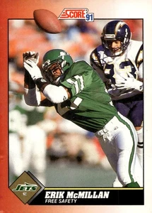 1991 Score Football Card #150 Erik McMillan Free Safety New York Jets - Picture 1 of 2