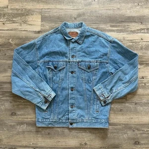Vintage 70s Levi's Type 3 #52 Stamp Denim Trucker Jeansjacke Size XL - Bild 1 von 8
