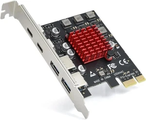 4-Port PCIe USB 3.1 Erweiterungskarte, 2 USB-A & 2 Typ-C für Desktop PC - Bild 1 von 6