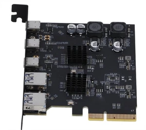 USB 3.2 Gen 2 Expansion Card 10Gbps 2 Type A 3 TypeC Port PCIE 4X Expansion Card - Picture 1 of 11