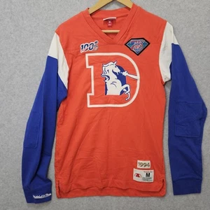 Denver Broncos V Neck Pullover Mens M Mitchell & Ness Throwback 75th NFL Anniv - Picture 1 of 13