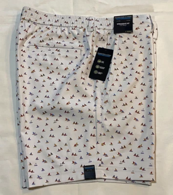 Новый с Ярлыками-Roundtree & Йорк мужской производительности прямой крой лодка печати шорты-Sz-40 - Изображение 1 из 4