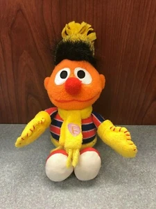 Fisher Price Sesame Street Winter Ernie 9" Beanbag Plush, Gloves Hat, 2002 - Picture 1 of 8