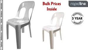 Pippee Heavy Duty Polypropylene Stacking Chair White or Grey DELIVERED - Picture 1 of 8