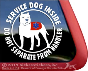 Service Dog Inside, Do Not Separate | Cropped Bully Window Decal - Imagen 1 de 3